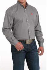 Cinch Cinch Grey Red Geometric Print Shirt