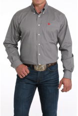 Cinch Cinch Grey Red Geometric Print Shirt