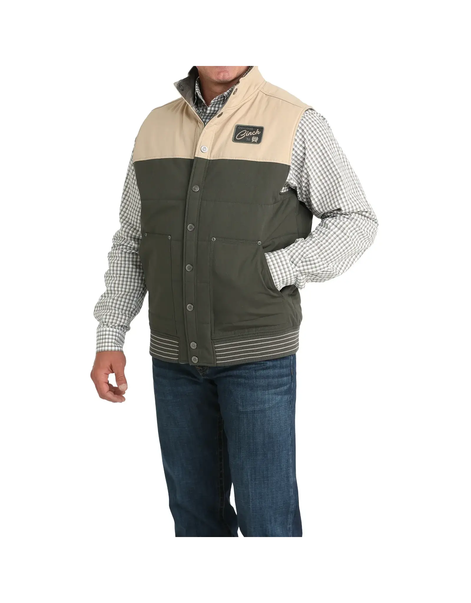 Cinch Cinch Men's Olive Green Reversible Aztec Vest