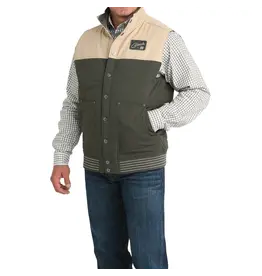 Cinch Cinch Men's Olive Green Reversible Aztec Vest