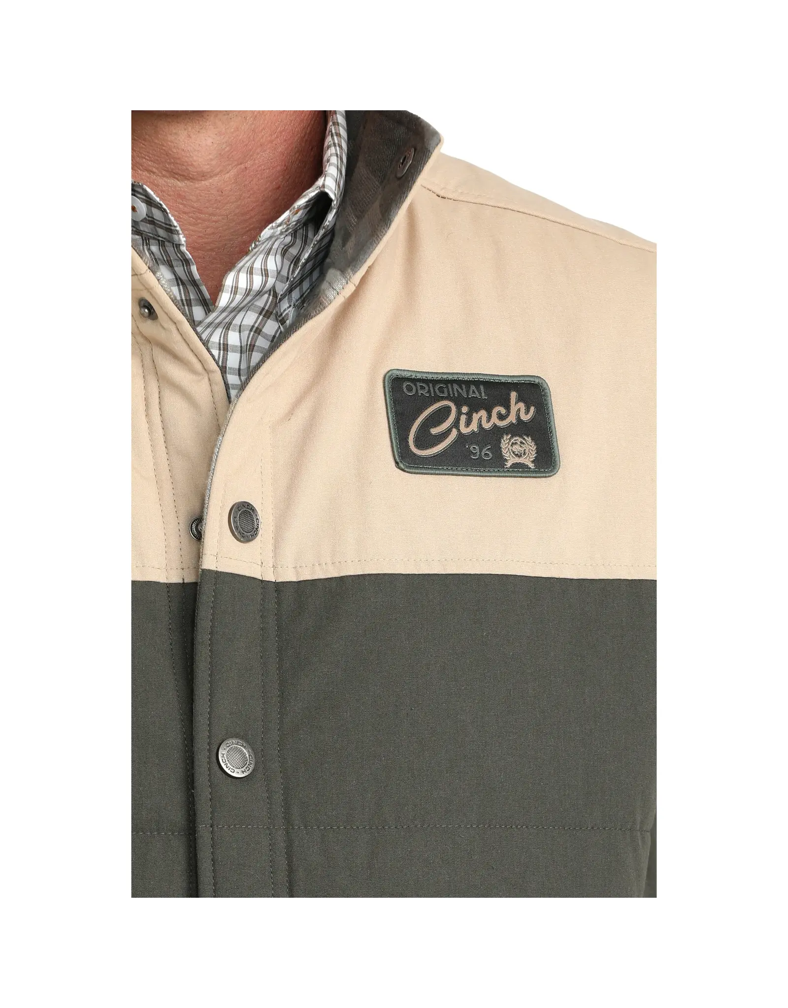 Cinch Cinch Men's Olive Green Reversible Aztec Vest