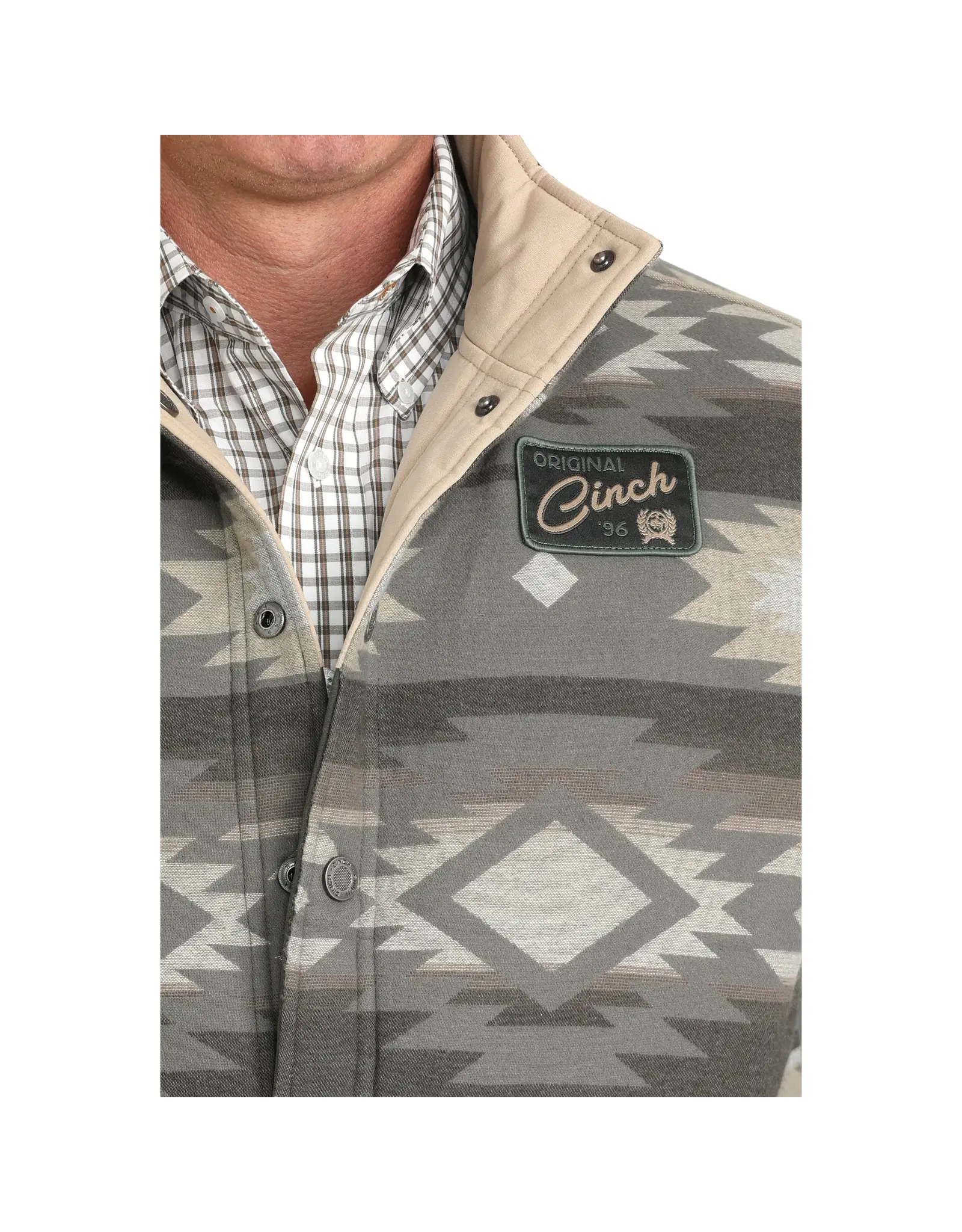 Cinch Cinch Men's Olive Green Reversible Aztec Vest