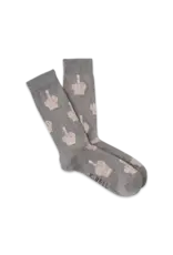 K.Bell Mens Middle Finger Crew Sock Gray