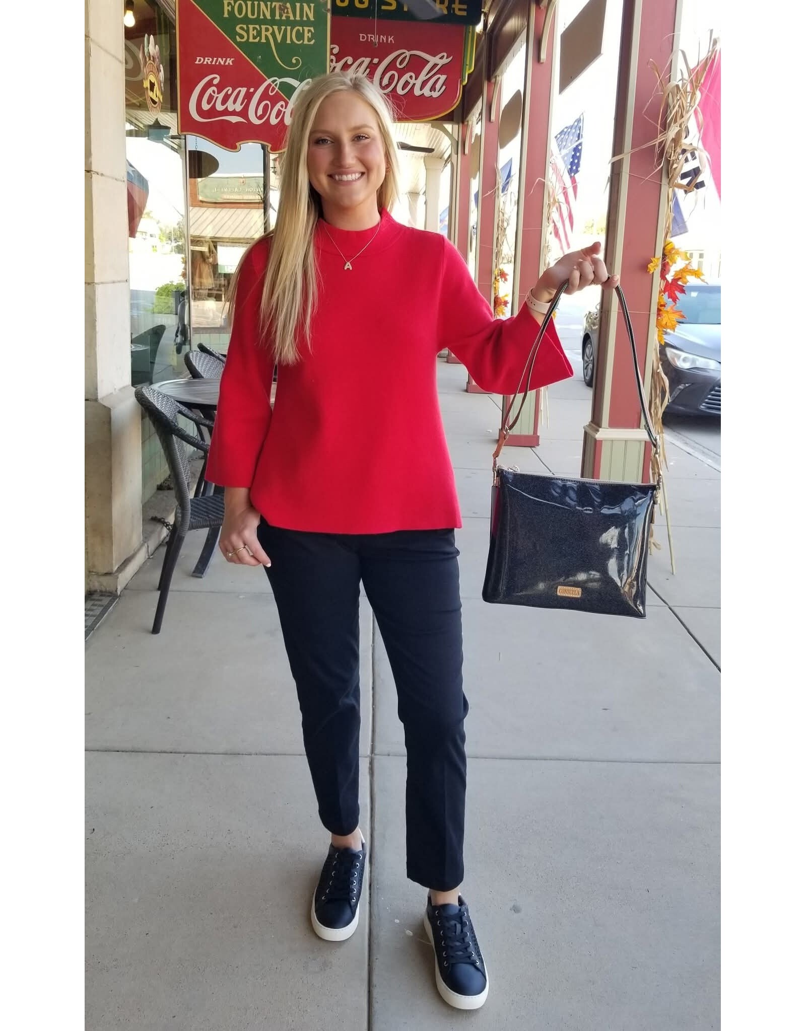 Jada 3/4 Sleeve Red Sweater