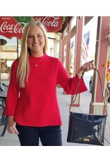 Jada 3/4 Sleeve Red Sweater