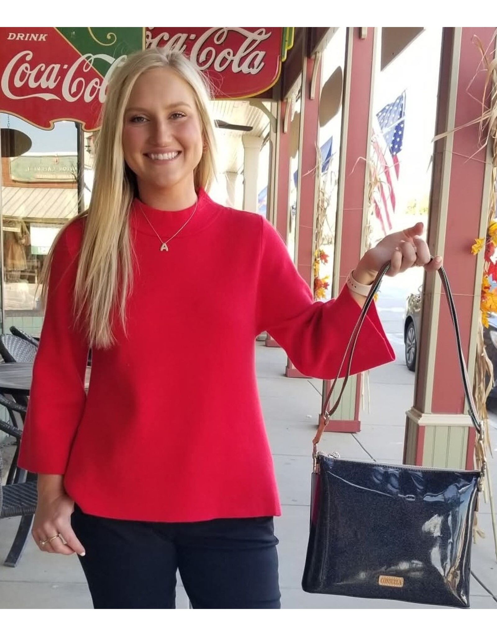 Jada 3/4 Sleeve Red Sweater