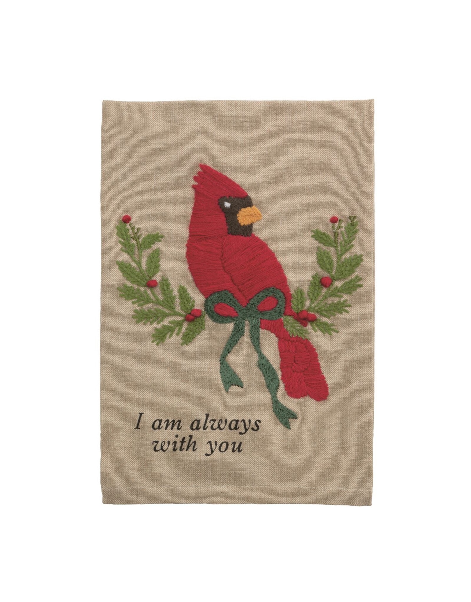 Cardinal Embroidered Towel