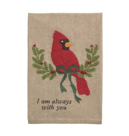 Cardinal Embroidered Towel