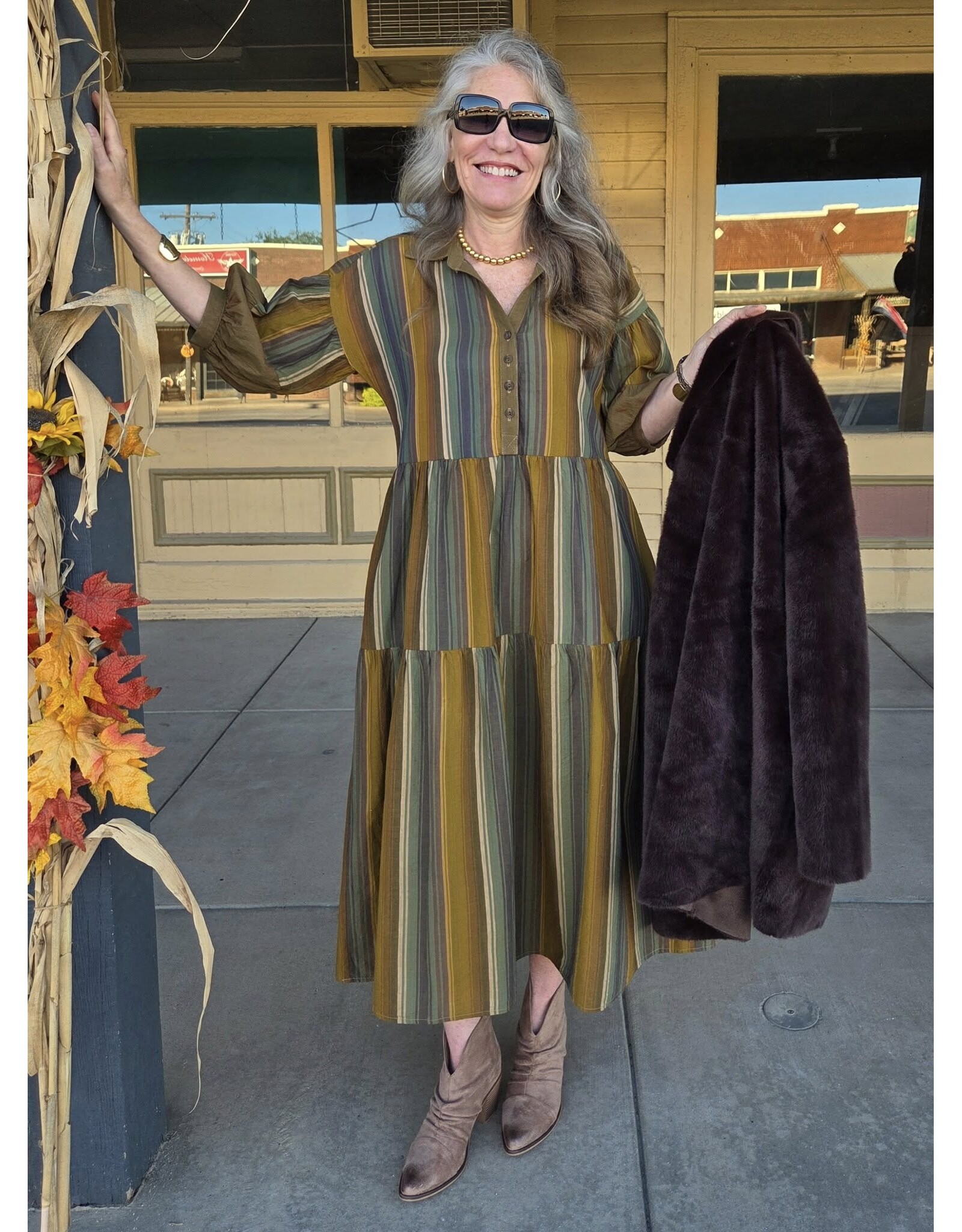 Uncle Frank Uncle Frank Variegated Stripe Dress