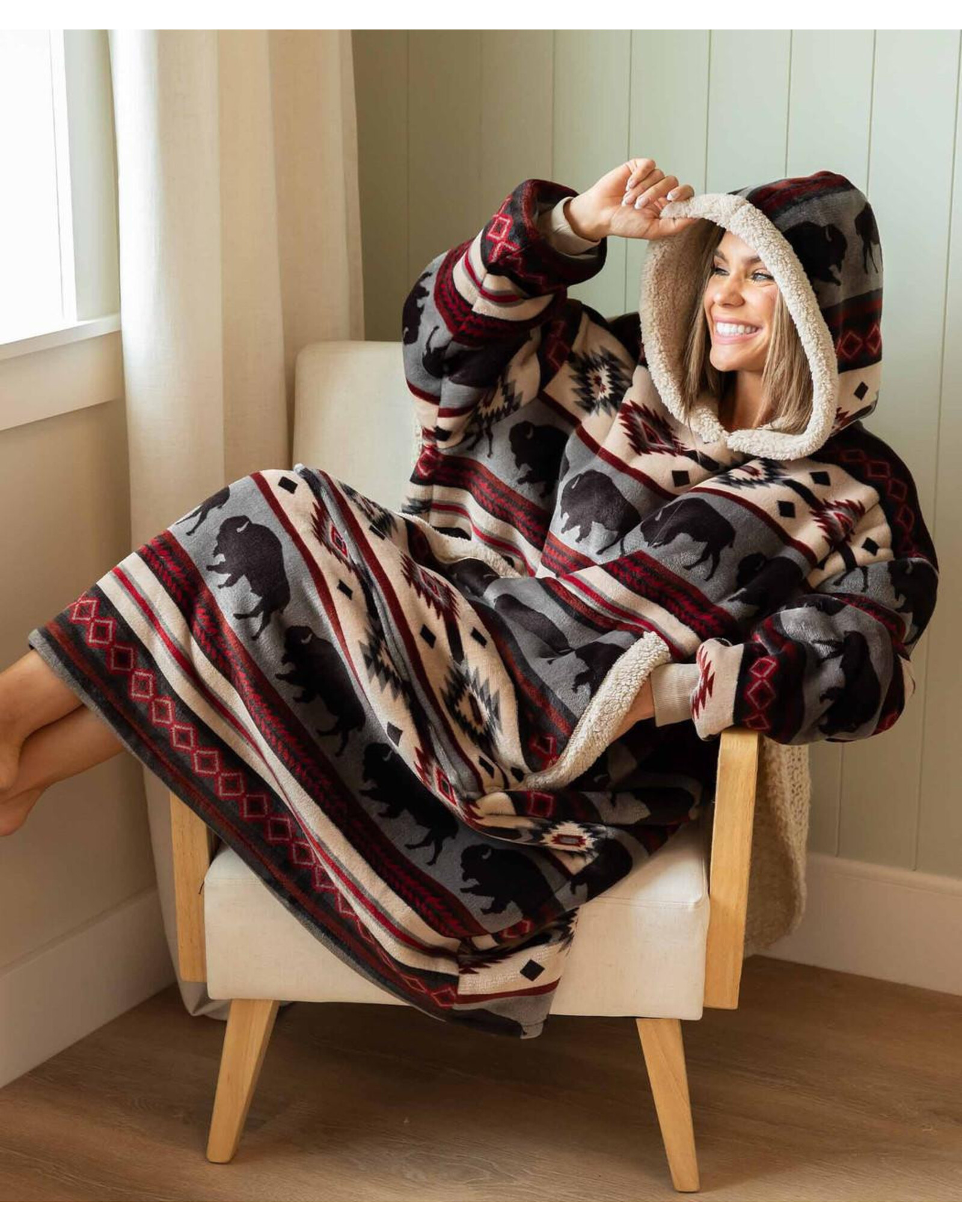 Buffalo Fair Isle Blanket Hoodie