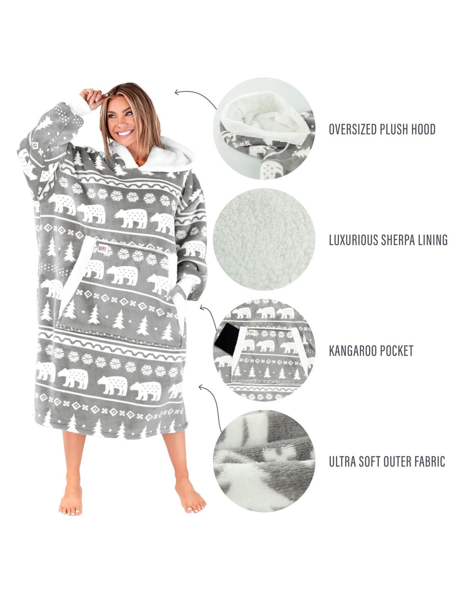 Nordic Bear Blanket Hoodie