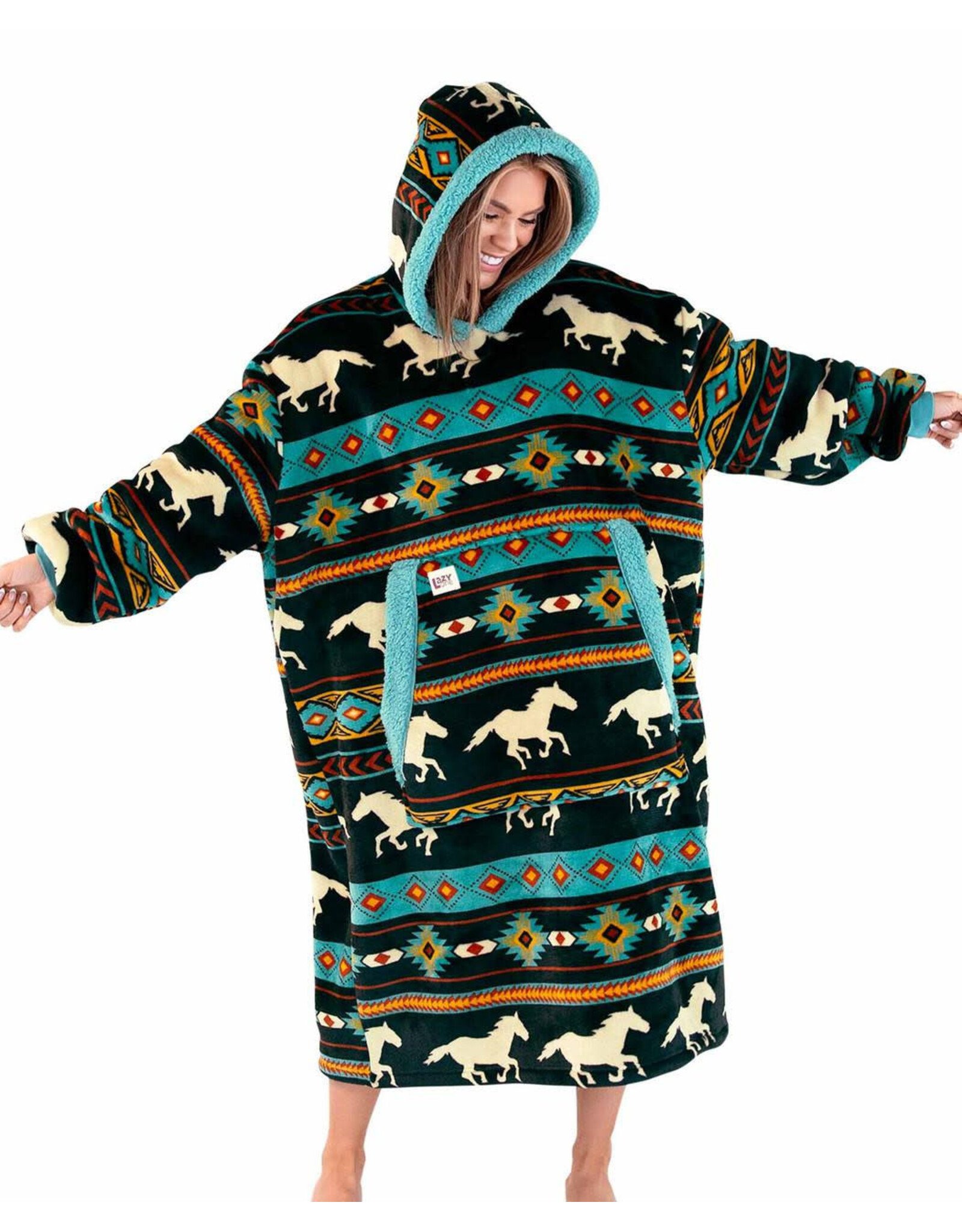Horse Fair Isle Blanket Hoodie