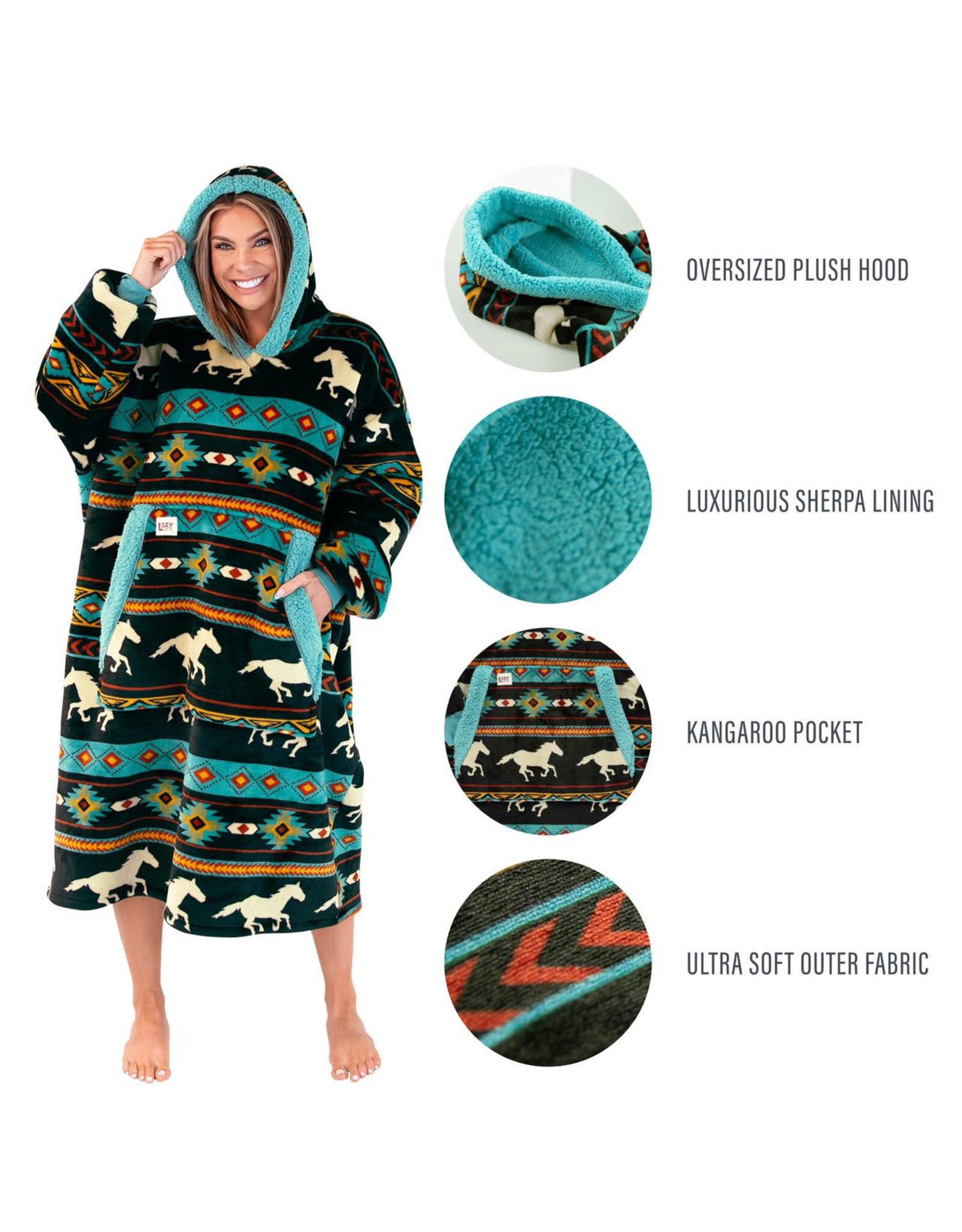 Horse Fair Isle Blanket Hoodie