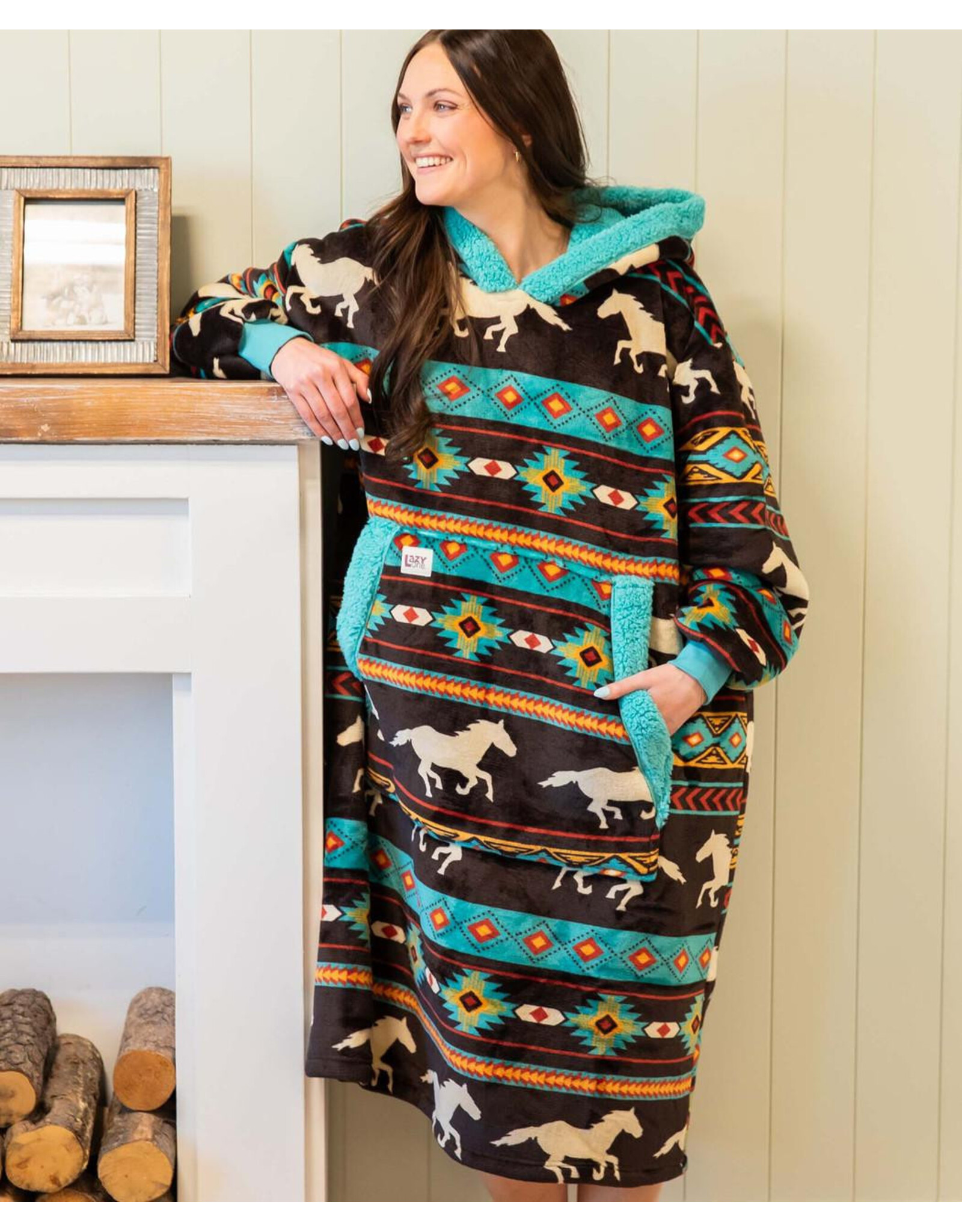Horse Fair Isle Blanket Hoodie