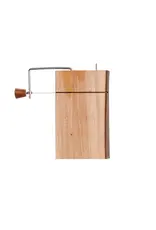 Mahogany Wood & Stainless Steel Cheese Slicer w/ Bark Edge