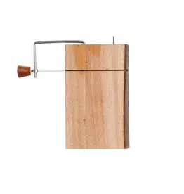 Mahogany Wood & Stainless Steel Cheese Slicer w/ Bark Edge
