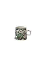10 oz. Hand-Painted Stoneware Mug w/ Design, Cream Color, Brown & Green