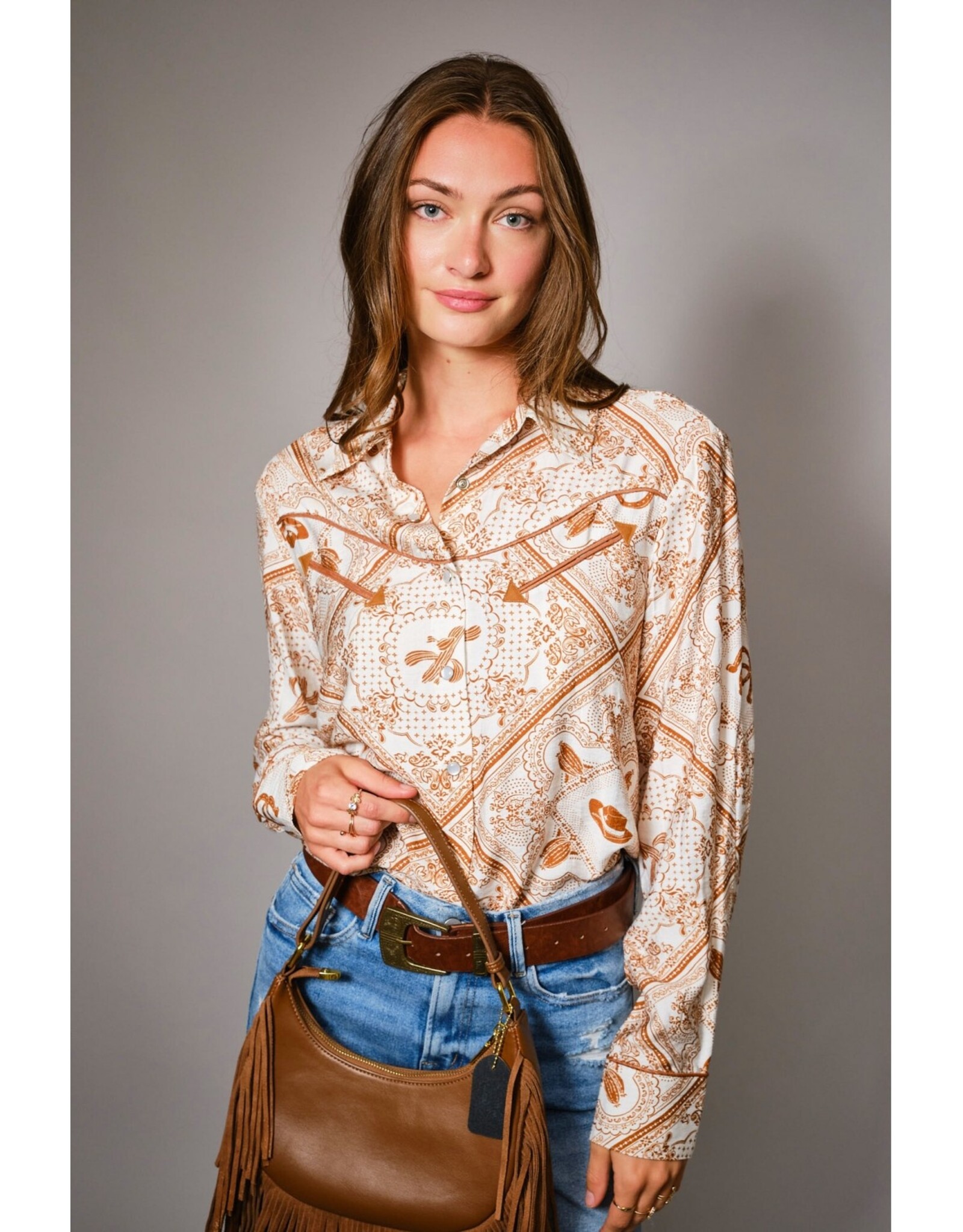 Lainey Western Long Sleeve Button-Up Shirt
