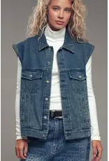 Chasing Sunsets Embroidered Denim Vest