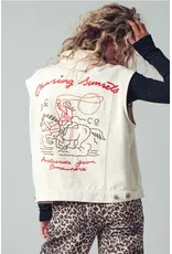 Chasing Sunsets Embroidered Denim Vest