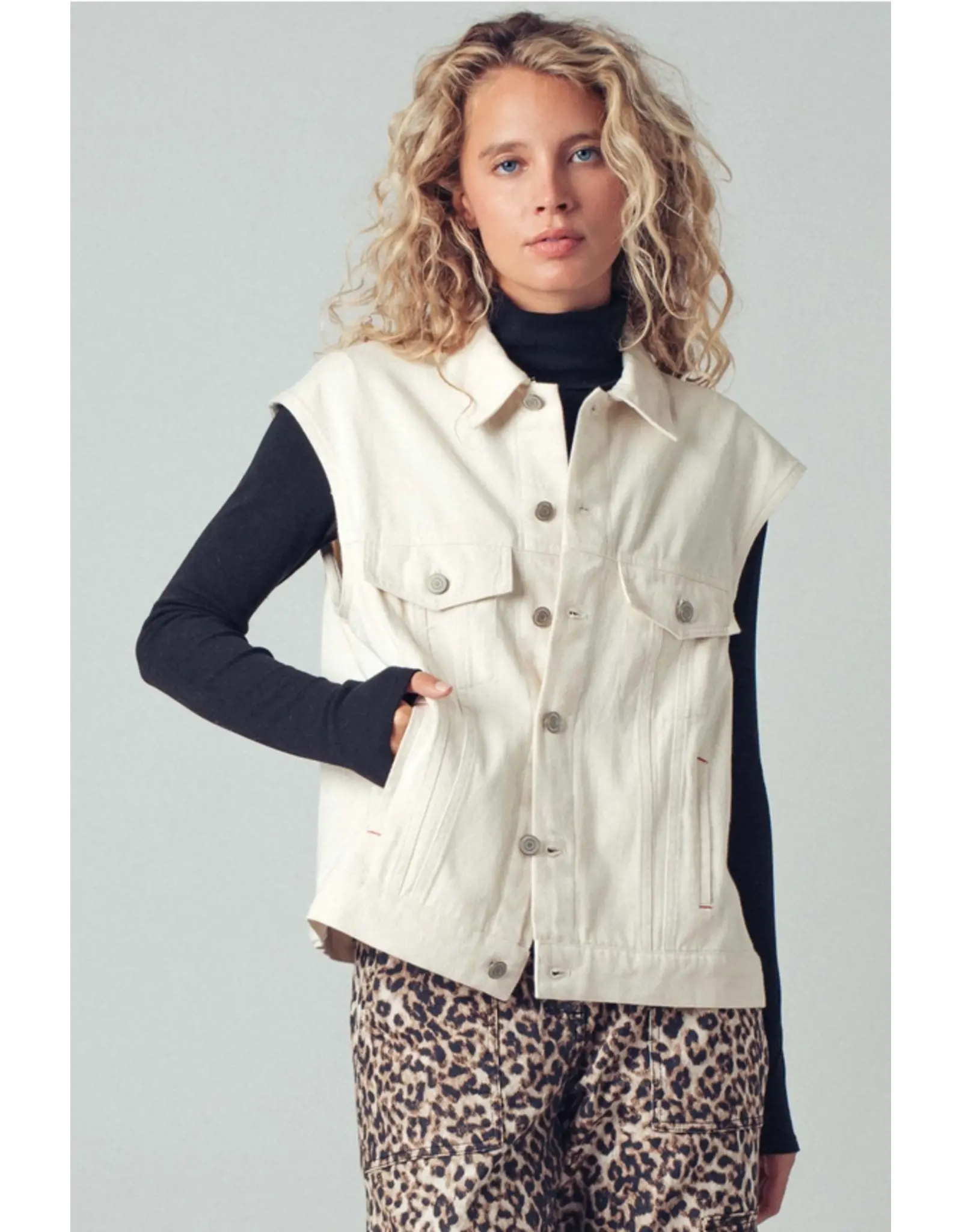 Chasing Sunsets Embroidered Denim Vest