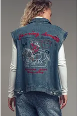 Chasing Sunsets Embroidered Denim Vest