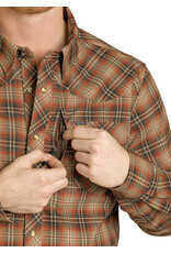 Rock & Roll Denim Rock & Roll Denim Mens Tek Stretch Brushed Plaid Shirt