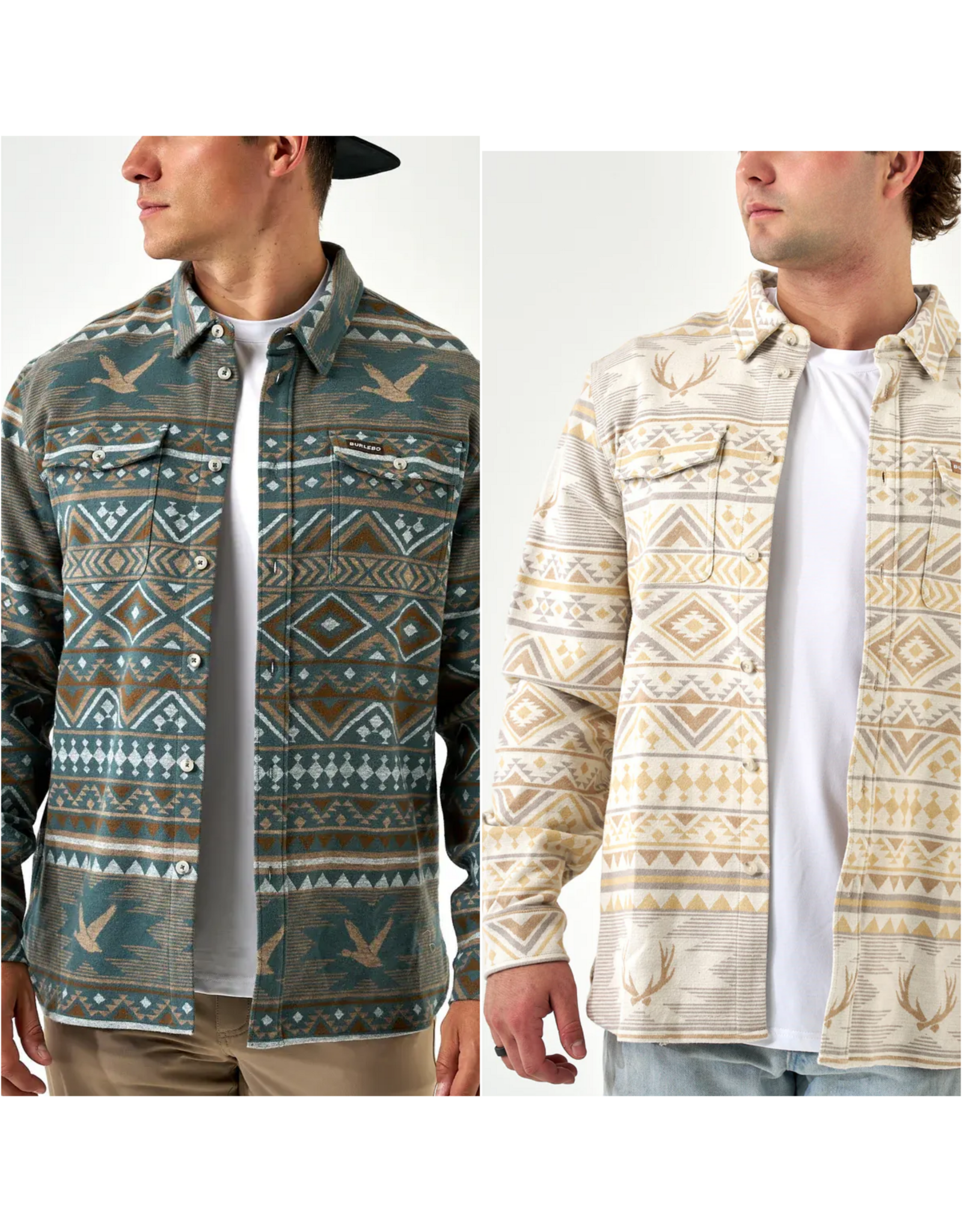 Burlebo Burlebo Vintage Heavyweight Flannel Whitetail Aztec