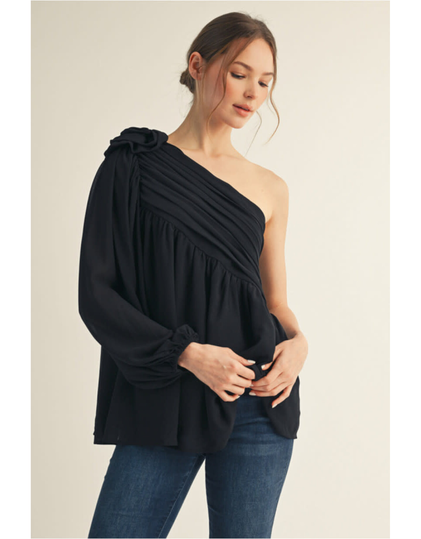 Tiffany Elegant Black Off The Shoulder Top