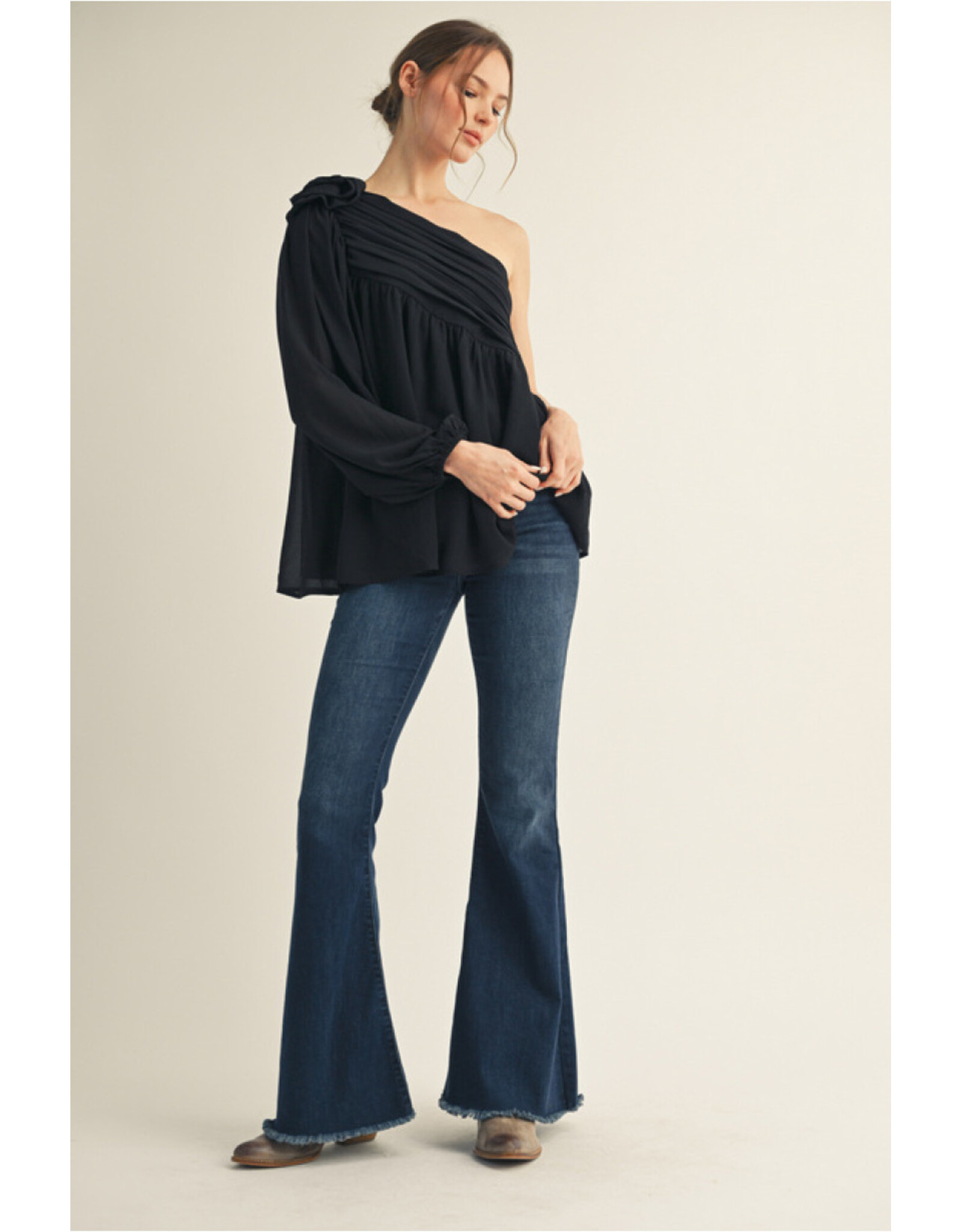 Tiffany Elegant Black Off The Shoulder Top