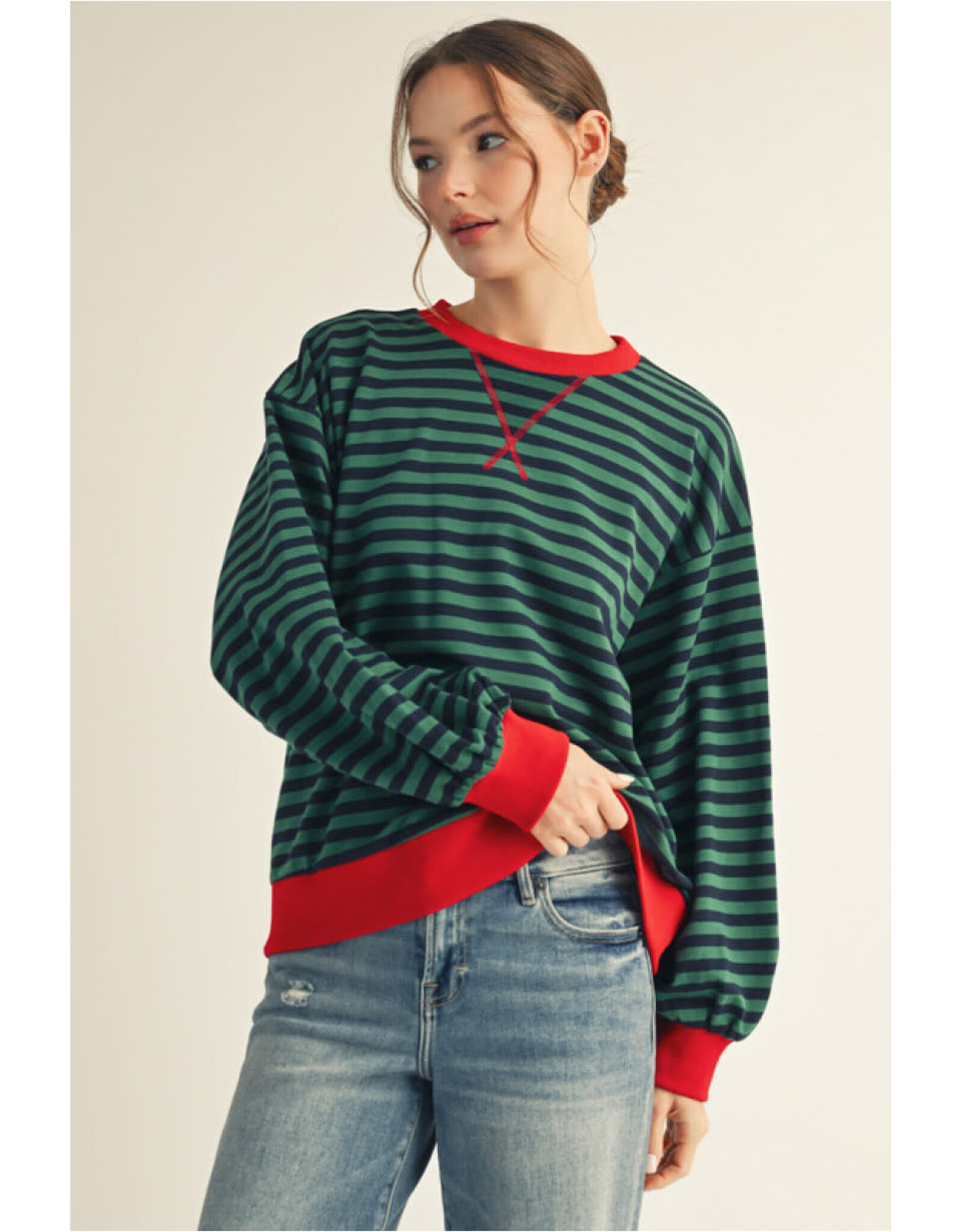 Christina Stripe Sweatshirt