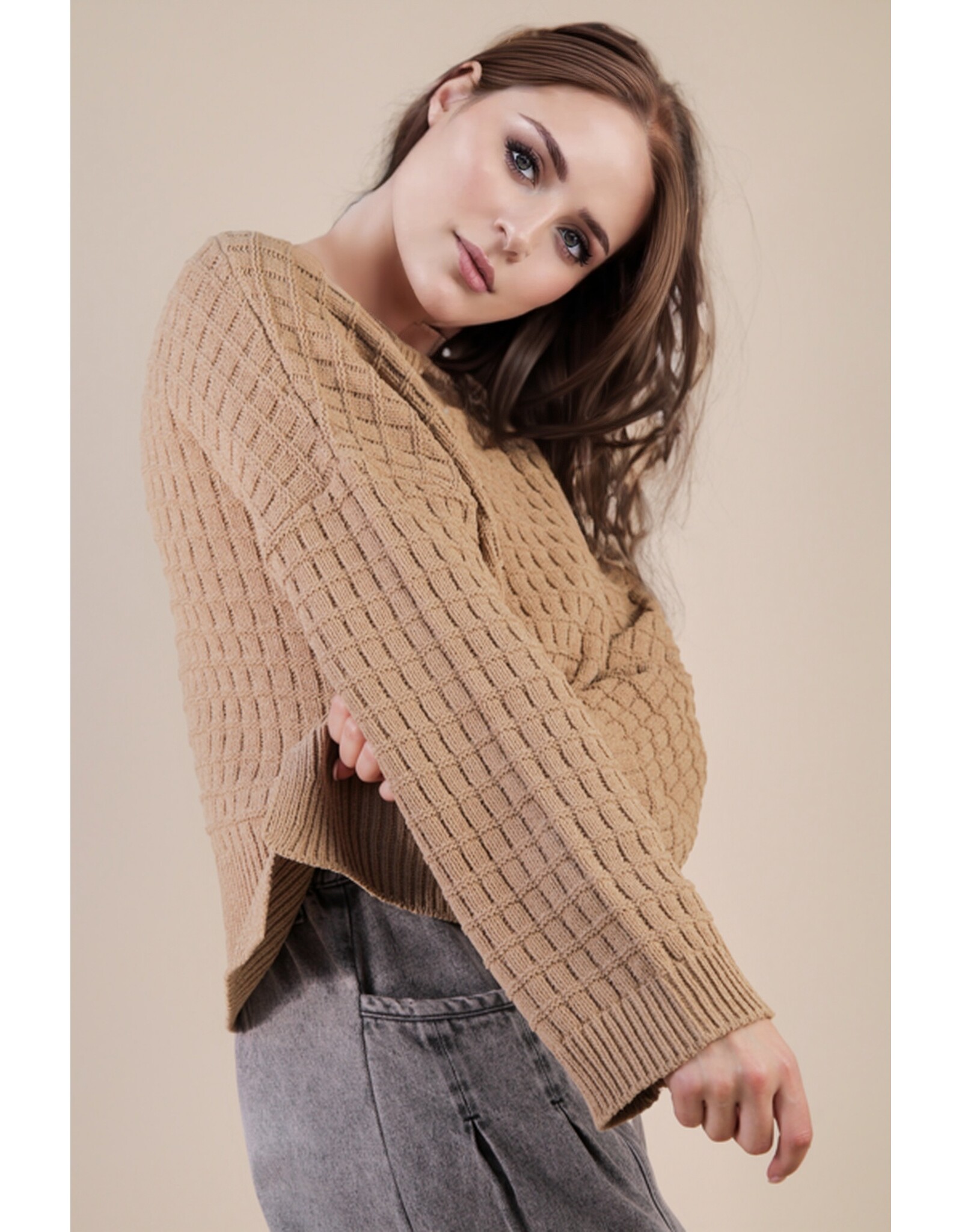 Miranda Oversized Textured Casual Knit Sweater