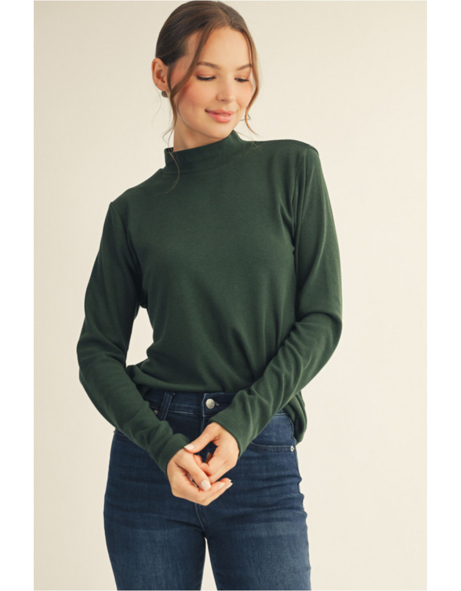 Basic Long Sleeve Mock Turtleneck