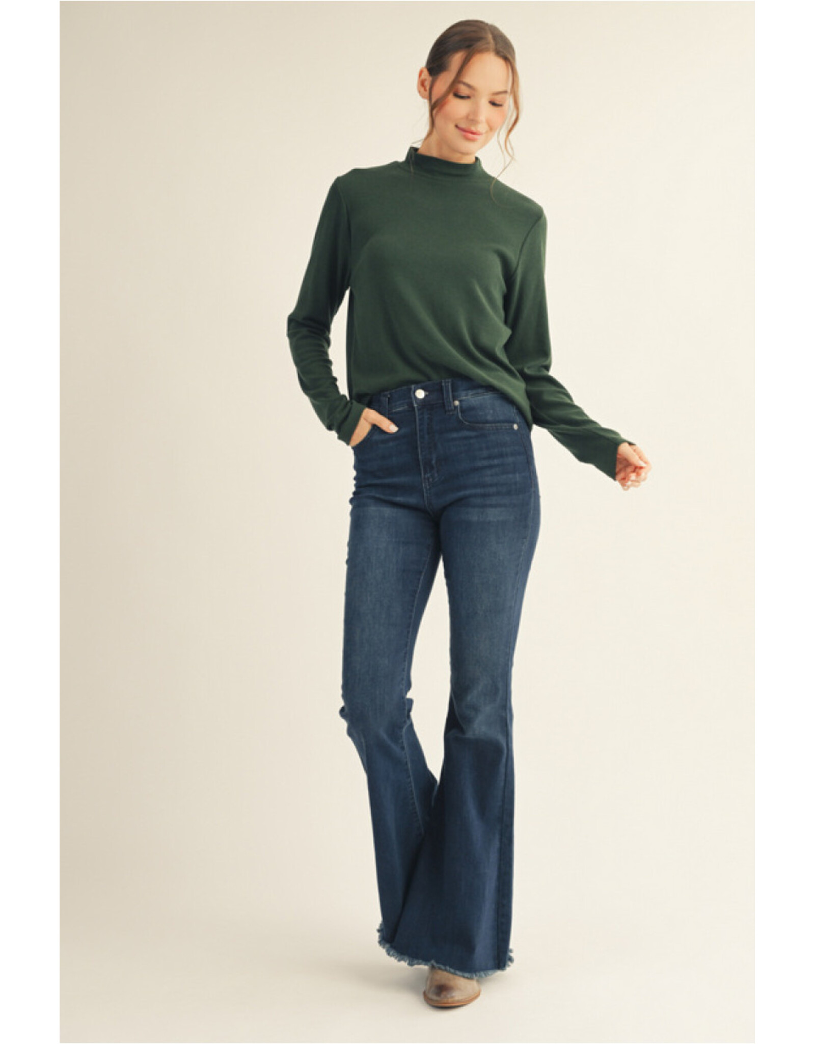 Basic Long Sleeve Mock Turtleneck