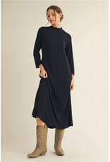Louisa Black Mock Neck Knit Dress