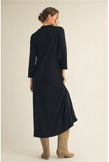 Louisa Black Mock Neck Knit Dress