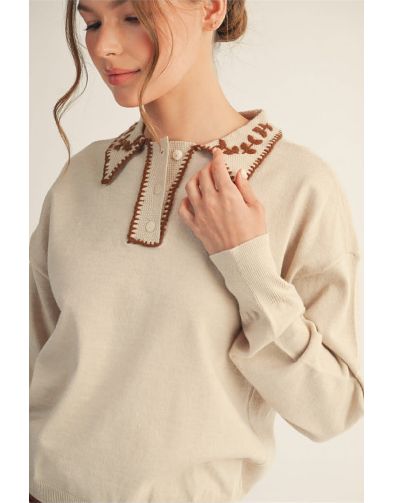 Patricia Polo Embroidered Sweater