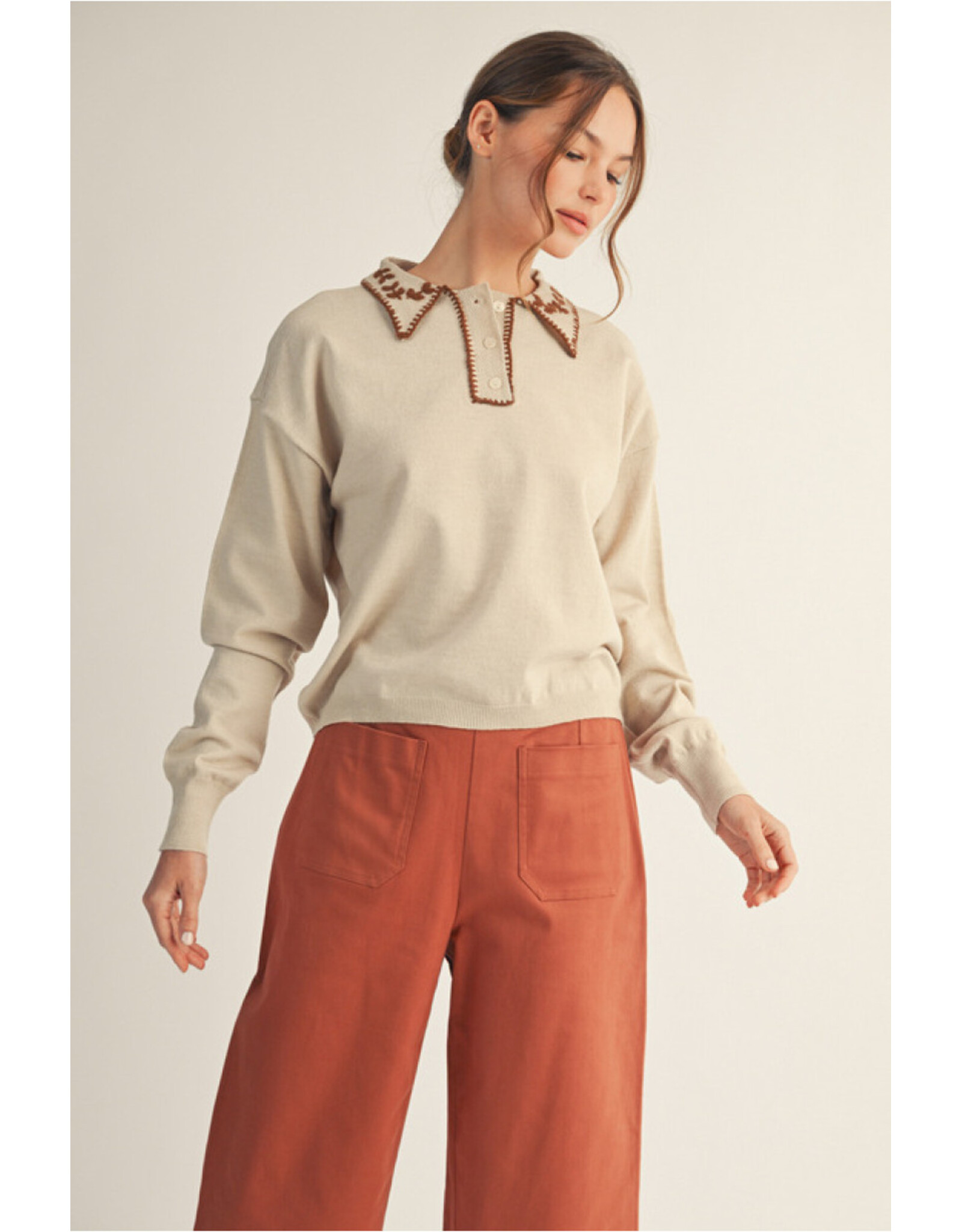 Patricia Polo Embroidered Sweater