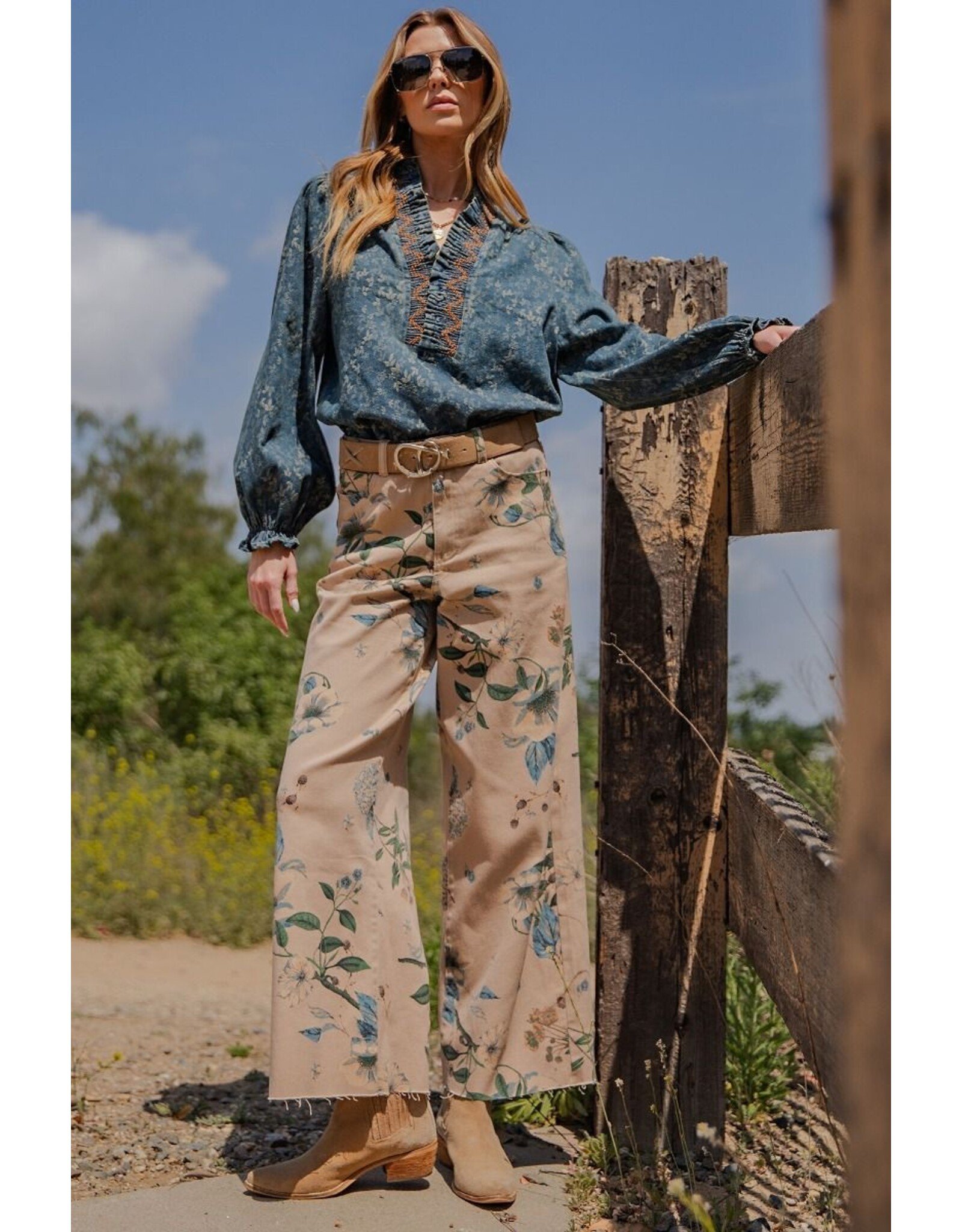 Farah Floral Stretch Twill Pants