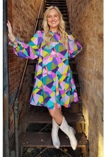 Gabriella Satin Print Mini Dress