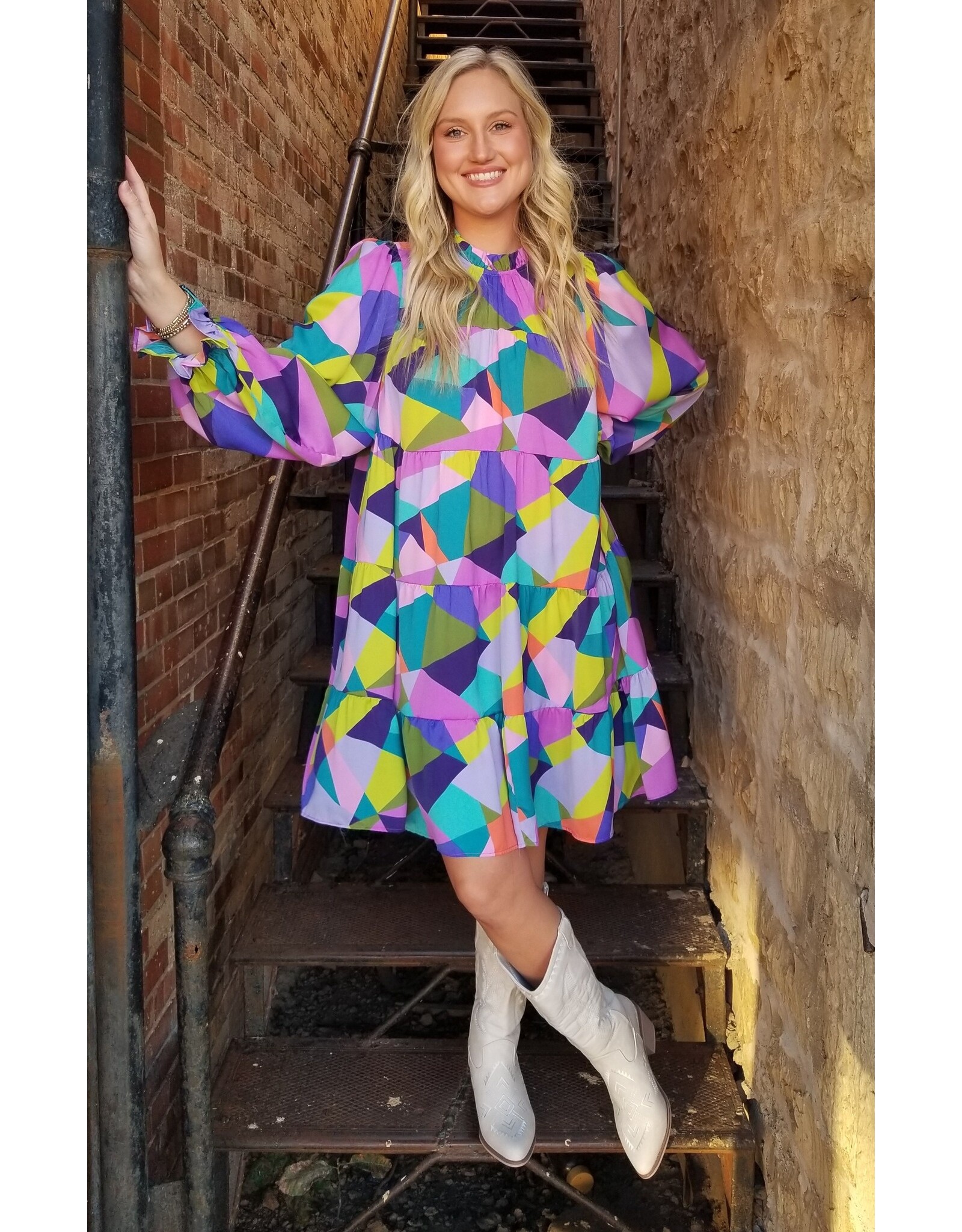 Gabriella Satin Print Mini Dress