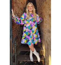 Gabriella Satin Print Mini Dress