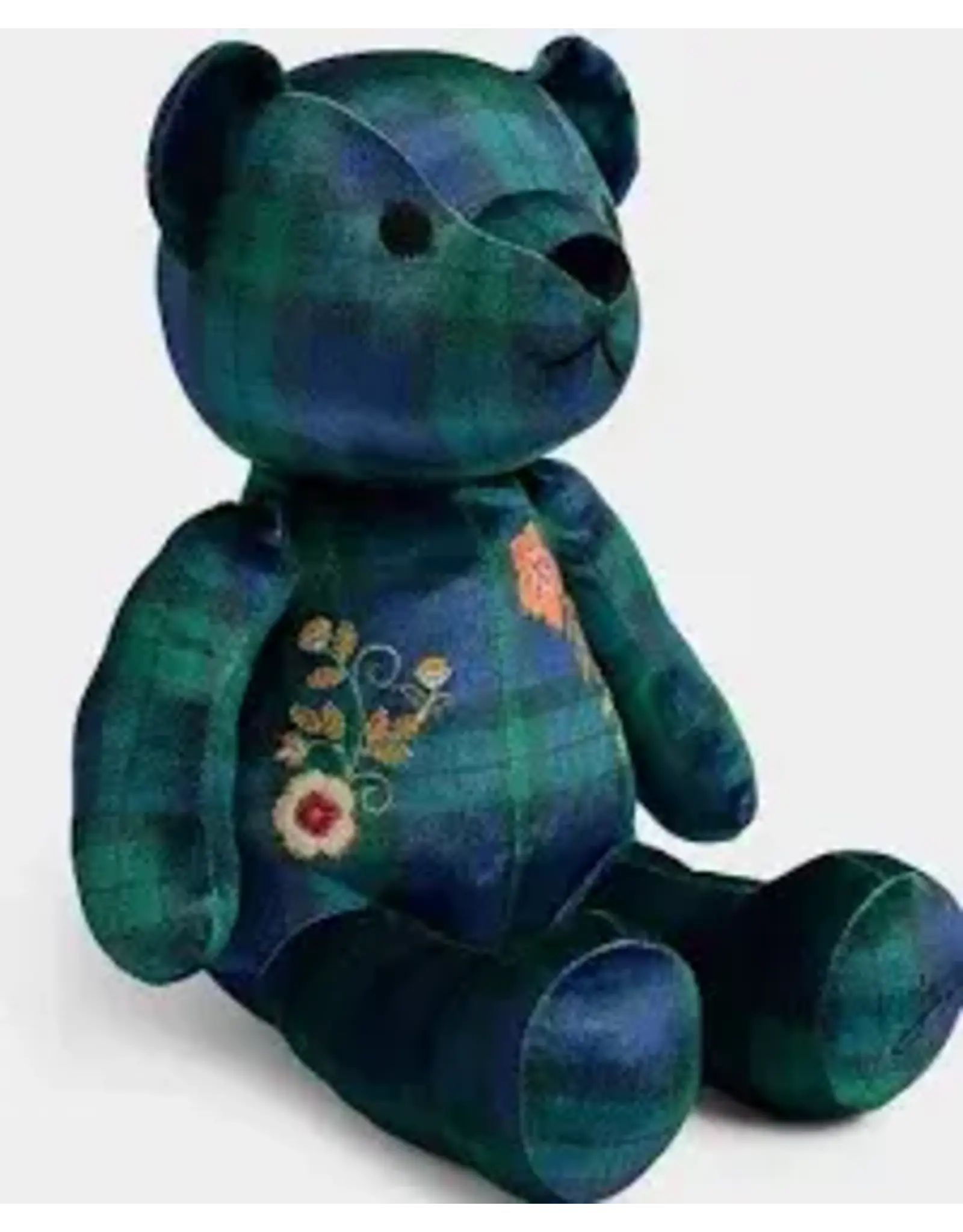 Johnny Was Johnny Was Mingo Plaid Embroidered Velvet Bear