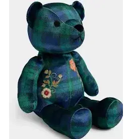 Johnny Was Johnny Was Mingo Plaid Embroidered Velvet Bear