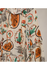 Wayna Western Print Peasant Blouse