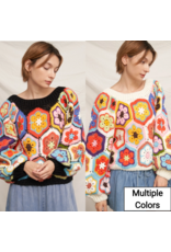 Chunky Oversized Granny Squared Crochet Sweater