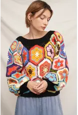 Chunky Oversized Granny Squared Crochet Sweater