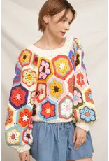 Chunky Oversized Granny Squared Crochet Sweater