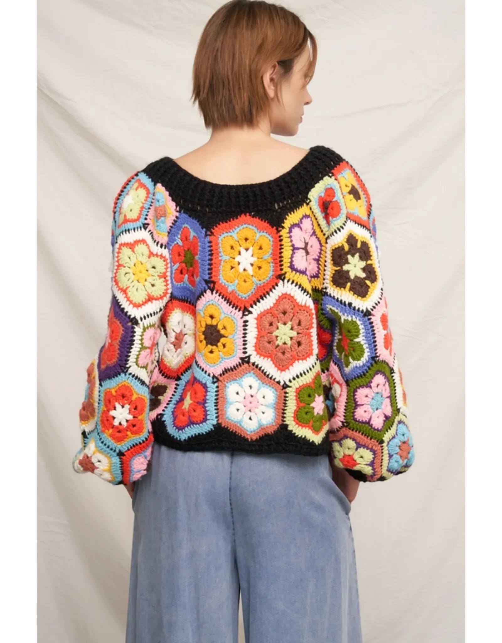 Chunky Oversized Granny Squared Crochet Sweater