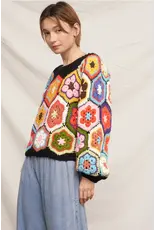 Chunky Oversized Granny Squared Crochet Sweater